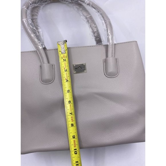 Jessica Moore Gray Large Faux Leather Tote Bag - Picture 5 of 11